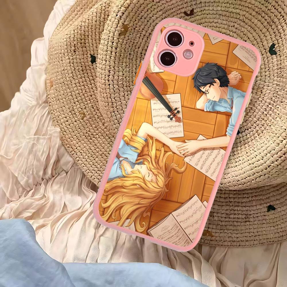Амин Y-Твоя апрельская ложь Матовый прозрачный чехол для телефона для iPhone Case 16 15 14 13 12 11 Pro Max X XS Max Plus