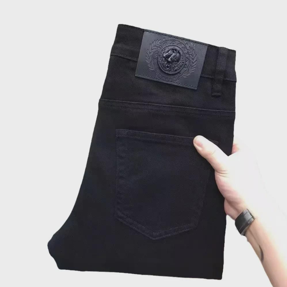 Мужские узкие черные джинсы — европейский и американский стиль, тонкая корейская версия, модные повседневные брюки весна/осень