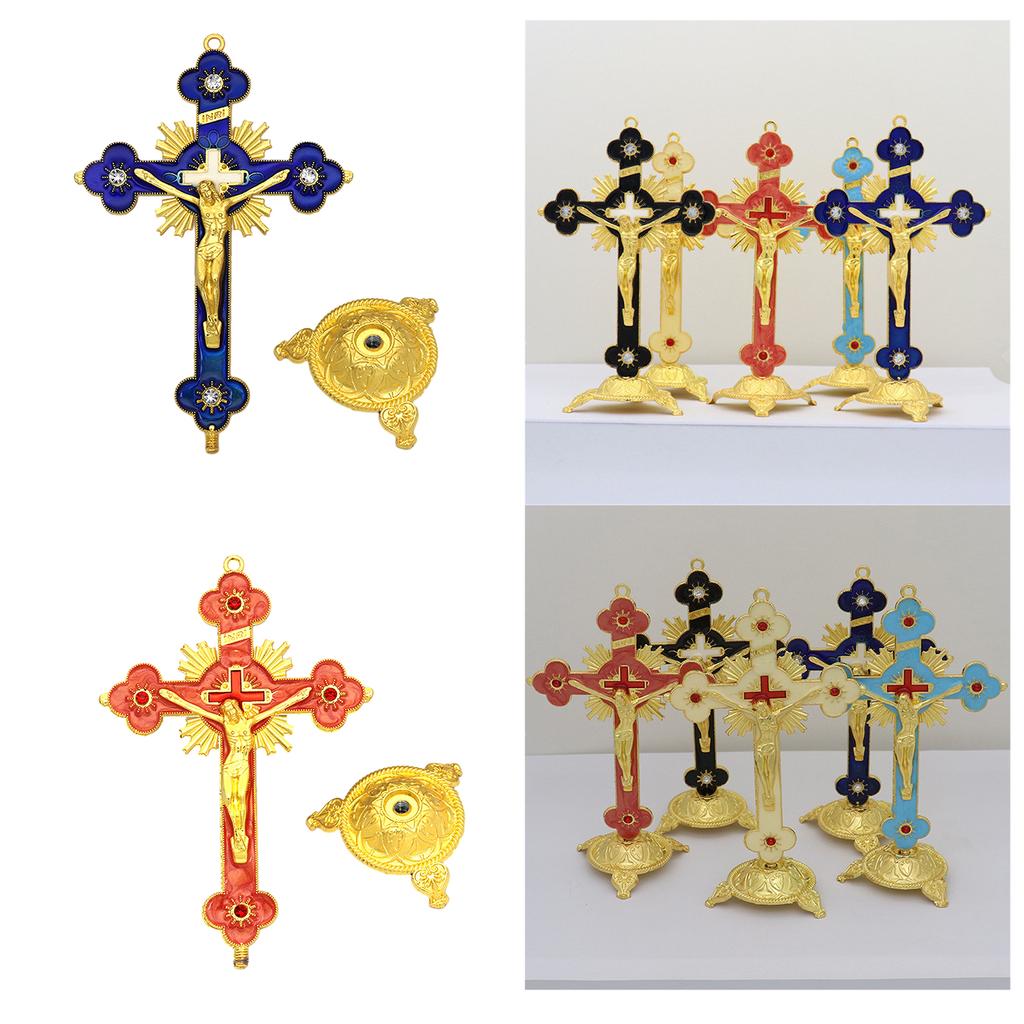 Christian Catholic Cross Decoration Ornament Catholic Symbol Statue Crucifix Pendant Desktop Decoration