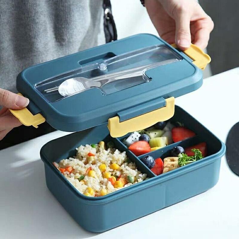 Горячая коробка для ланча с ложкой палочками для еды пшеничная солома столовая посуда контейнер для хранения еды для детей школьный офис микроволновая печь коробка для бенто