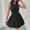 Vest Dress2025 Women's New Summer Sleeveless Open Back Bud Short Skirt Stitching Ruffle Vest Dress