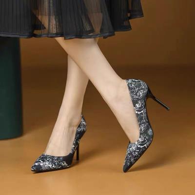 Туфли-лодочки с острым носком для женщин, черные, на высоком каблуке, женские туфли-лодочки Y2k, быстрая доставка, стильные, 39, лето 2025, элегантная обувь для платья