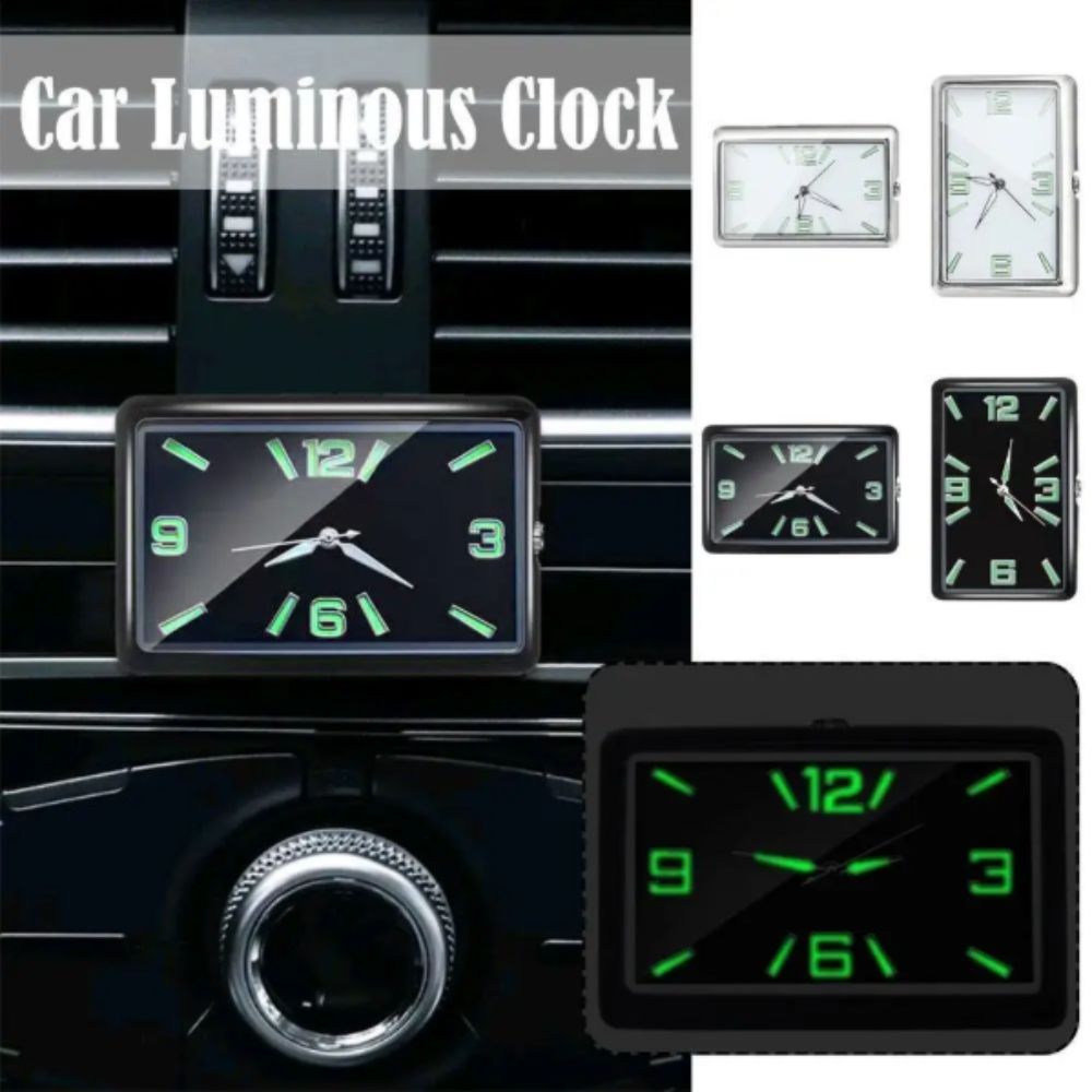 Luminous Pointer Car Digital Clock Button Battery Operated Quartz Analog Watch Air Vents Mounting