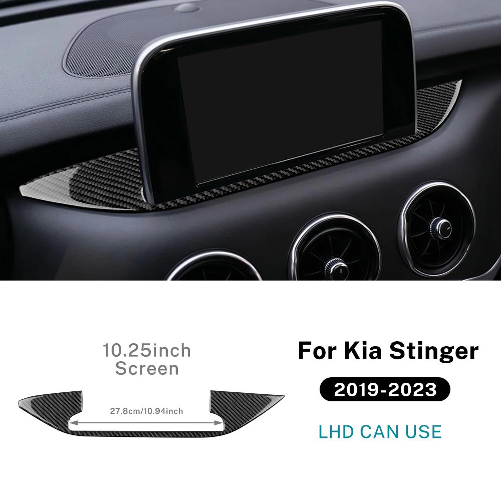 for Kia Stinger      LHD RHD Real Soft Carbon Fiber Car Central Navigation Screen Sticker Trim Accessories