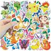 50 Cute Digimon Pattern Stickers: Cartoon Elf Expressions for Diaries, Phone Cases, and Water Bottles