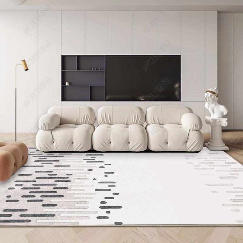 Французский минималистский черно-белый клетчатый ковер для гостиной или спальни