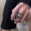 Chai Fu Studio/J106 Модное Преувеличенное Линейное Чувство Открытое Кольцо Судебная Элегантность Текстура Страз Металлическое Чувство