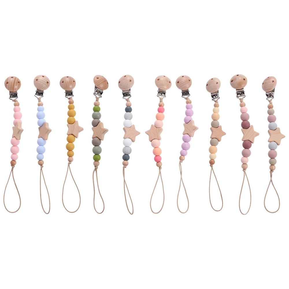 Клипсы Детские Деревянные Цепочка для Пустышки Детская Игрушка-Прорезыватель Ремни Клипсы-Держатели для Пустышки