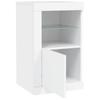 Side Table with LED Lights White Engineered Wood