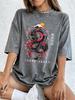 Tokyo Japan Dragon Cotton Washed TShirts Womens Summer Oversized Tops ONeck Comfortable Short Sleeve T Shirt Basic Clothes