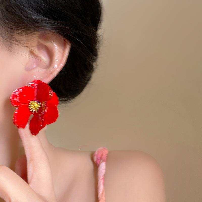 Серьги Капающий Цветок Супер Фея Темперамент Модные Серьги с Дизайном Личности Продвинутое Чувство Сладкие Универсальные Серьги Женские
