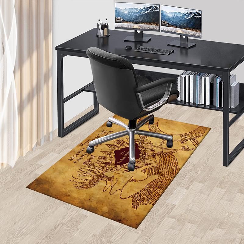 The Marauder's Map Hogwarts Castle Wall Art Print Poster Office Mat Home Decor Office Desk Chair Rugs Chair Carpet for office Chair Mat Gift