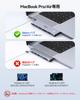 Хаб для MacBook Air, Mac 7-в-2, Совместим с Pro/Air, Поддержка 4K@60Hz, Порт HDMI, Порт Thunderbolt 3, USB-C, PD Media, Блок питания 100 Вт