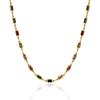 New Arrival Dainty Multi Color Gemstone Layered Necklace Waterproof Jewelry Rectangle Colorful Cubic Zircon Link Chain Necklace