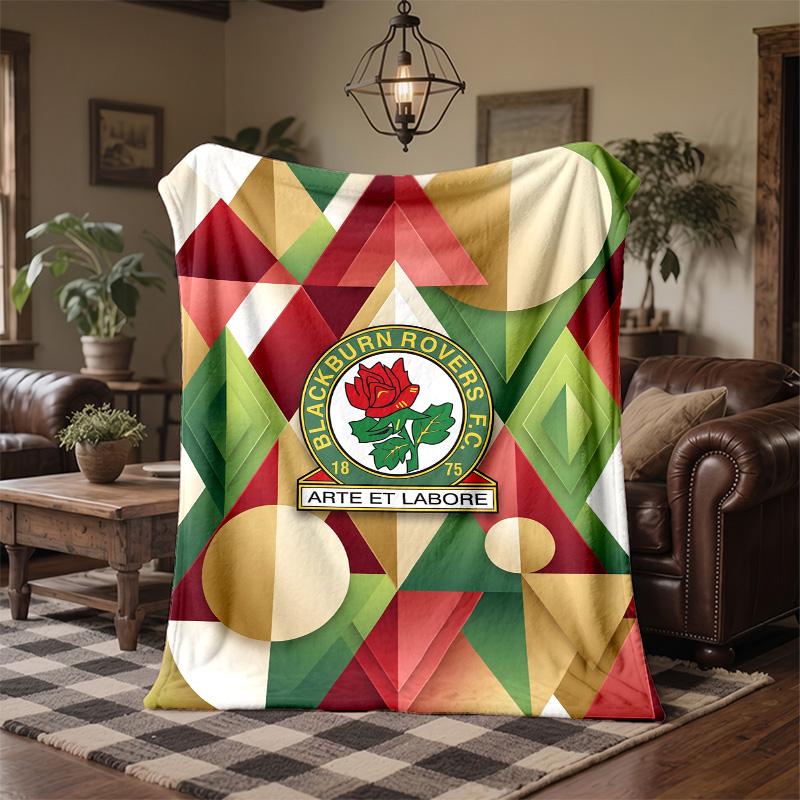Blackburn Rovers Football Print Flannel Blanket Soft Warm Sofa Bed Throw Blanket For Home Office Bedroom