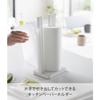 Yamazaki Kitchen Paper Holder, One-Hand Tear, White, Approx. W15.5 x D11.5 x H31cm, Plate, Fits Large Rolls, 3260