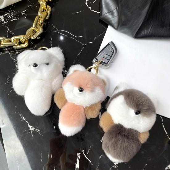 Милая подвеска из плюшевого меха лисы, супер мягкая искусственная кукла, кукла из лисы, плюшевые игрушки, подвесной орнамент, цветной мультяшный фаршированный