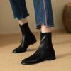 Ladies Shoes  High Quality Ankle Women's Boots Fashion  Back Zip Office and Career New Round Toe Square Heel Shoes for Women