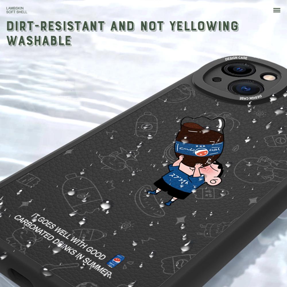 Slim Creative Cartoon Crayon Shin-chan Leather Back Casing PU Leather Cover Phone Case for Huawei Honor Infinix iPhone Vivo