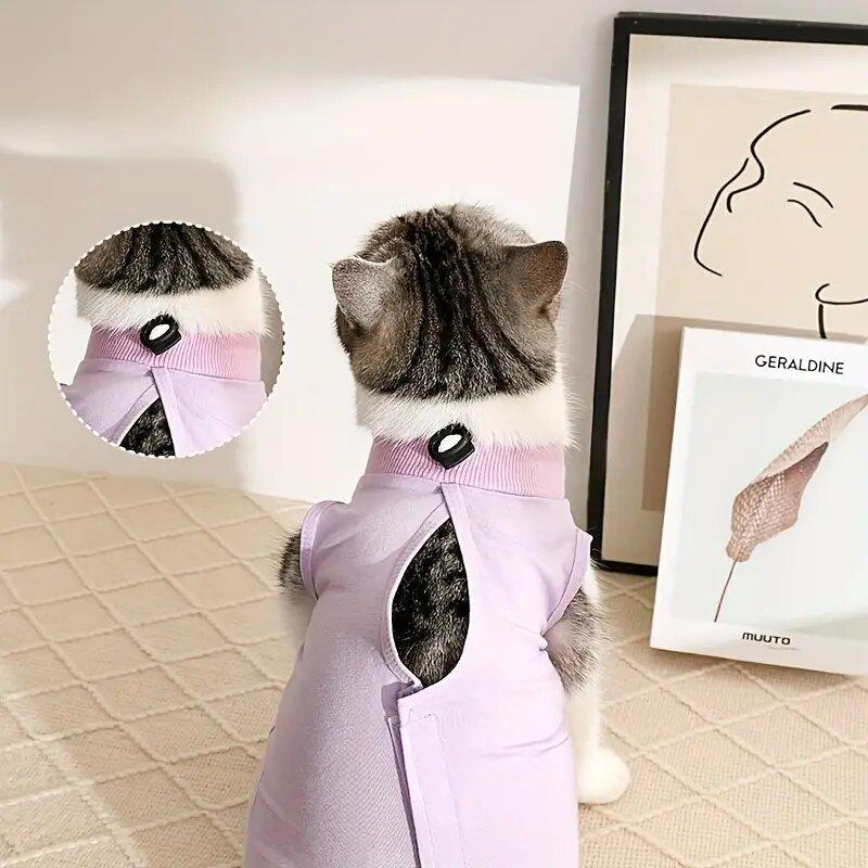 Vogue Weaning Clothes Pet Recovery Suit Pet Supplies For Female Cats Easy To Wear Suitable for All Seasons Adjustable Cat Protective Clothes