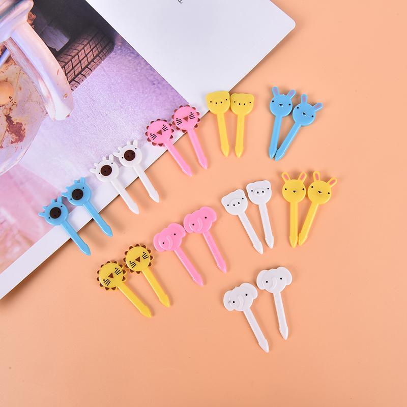 10Pcs Decor Lunch Box Accessory Fruit Picks Kids' Animal Forks Food Mini Tool