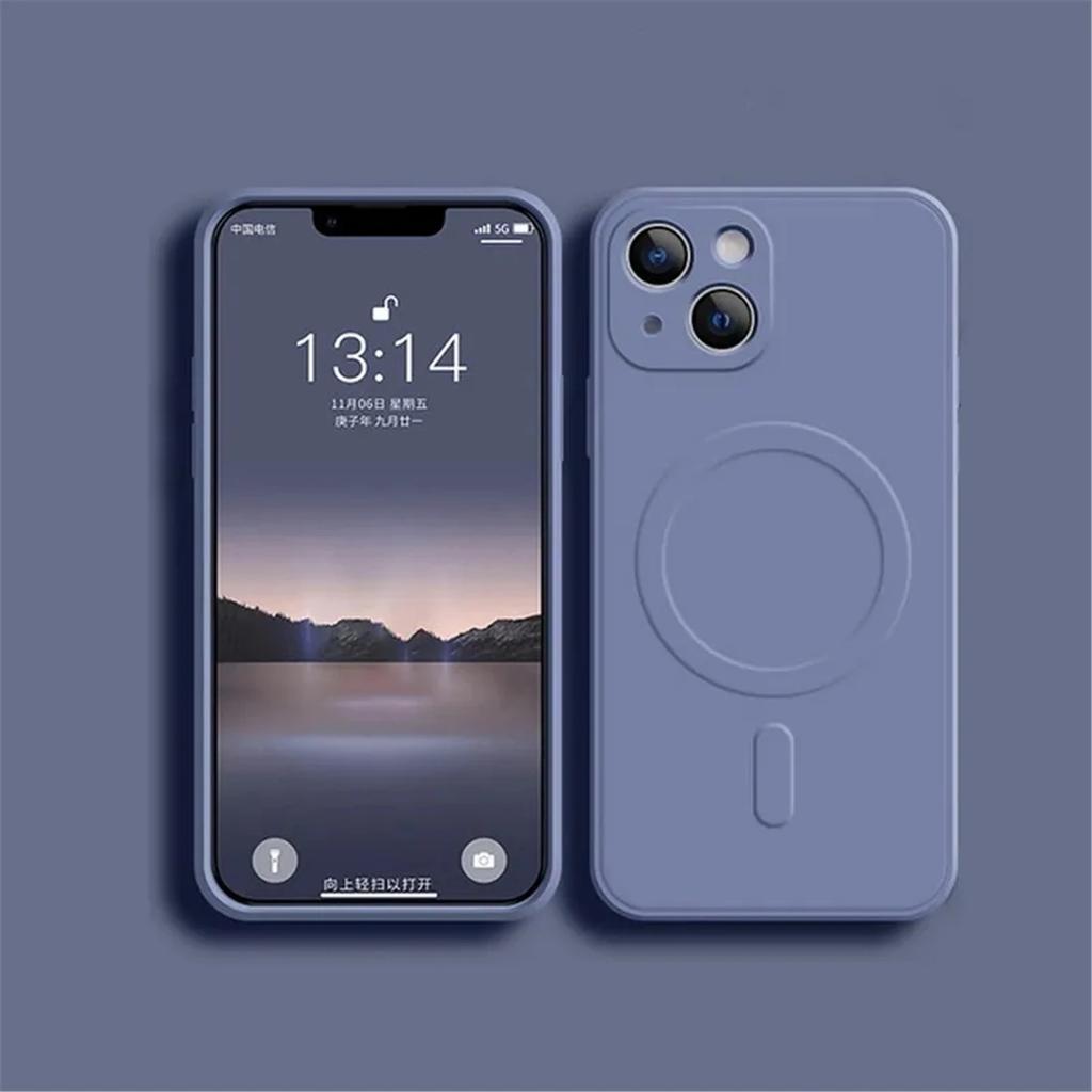 Для Magsafe Магнитный Беспроводной Зарядный Чехол Для iPhone Air 17 16 Pro Max 16E 15 Plus 16Pro Мягкий ТПУ Жидкий Силикон Задняя Крышка