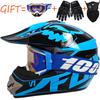 Full Face MTB Downhill Helmet With 100% Goggles Gloves Cover Youth Adult Off-Road Cycling Racing