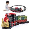 Children"s Toy Christmas Train Rail Set with Light and Sound Christmas Retro Steam Track Train