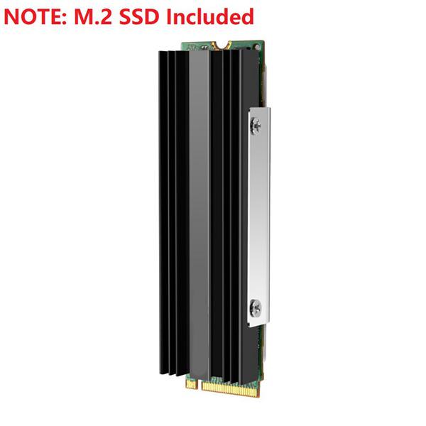 Black & Silver Aluminum Alloy M2 2280 SSD Heatsink Set