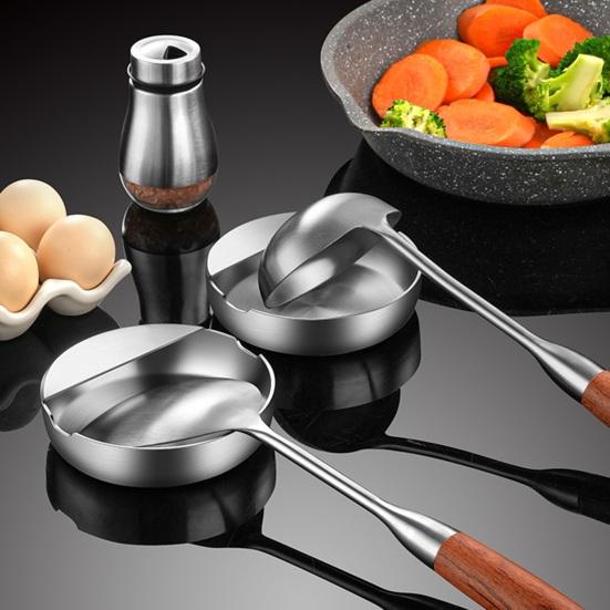 Подставка для ложки из нержавеющей стали для кухонной столешницы, держатель для кухонных принадлежностей, легко моющаяся подставка для ложек для соусов, супов, фруктов, закусок