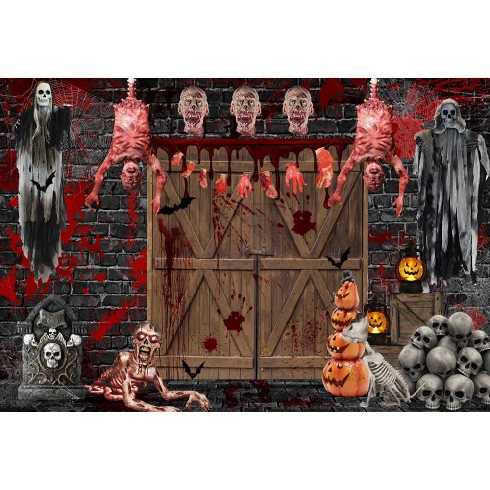 Хэллоуин украшения гобелен дом с привидениями ужас ночь страшная могила призрак череп ведьма замок фон ткань украшение для вечеринки