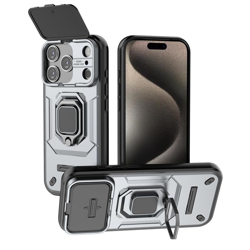 Бронированный чехол для iPhone 17 Pro Max 5G, чехол со сдвижной защитой камеры и кольцом-держателем для iPhone 17 Air Coque Capa