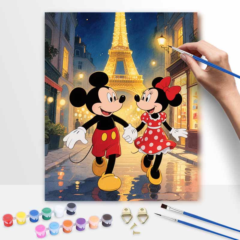Disney Раскраска по номерам Микки и Минни в Париже Набор для рисования Домашний декор Подарок