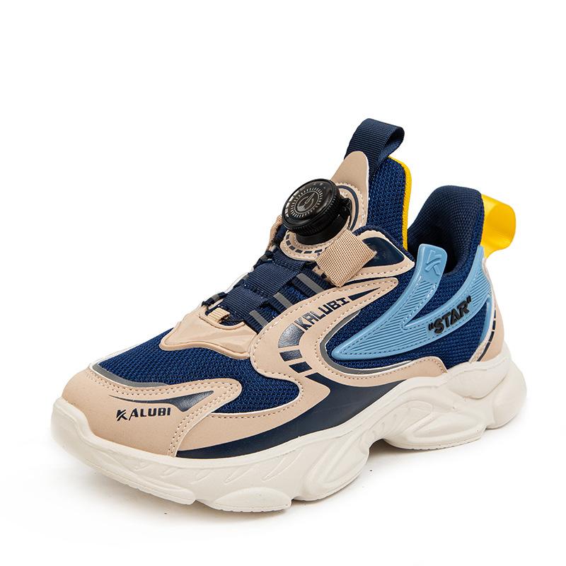 Большой глупый медведь весна и осень новые ученики начальной и средней школы вращающиеся кнопки детская спортивная обувь мягкая подошва сетка подростки