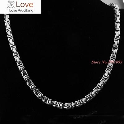 Модное мужское ожерелье 5/6/8 мм в ширину, серебряный цвет, нержавеющая сталь, византийская цепочка, винтажные ювелирные изделия