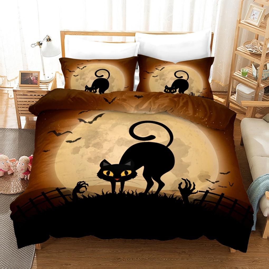 3D Halloween Bedding Set Pumpkin Ghost Quilt Cover Pillow Case 2 or 3 Pieces DE135 * 200 Halloween Atmosphere Decoration Soft Home Decoration