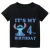 2026 Print Kids Clothes It's My 1 2 3 4 5 6 7 8 9 Years Birthday Boys Girls T Shirt Cute Baby Children T-Shirts