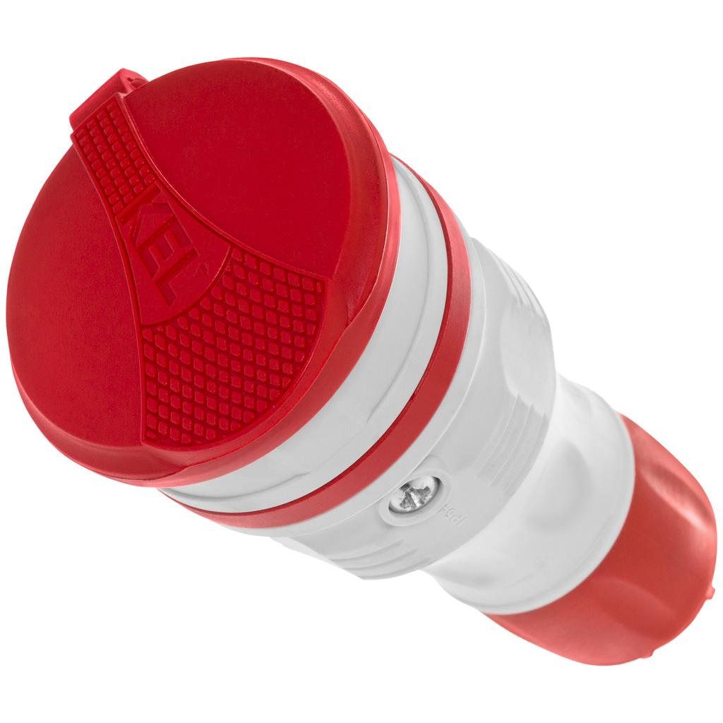 Portable Detachable Socket 230V Schuko Ip44 With Flap Gray-Red