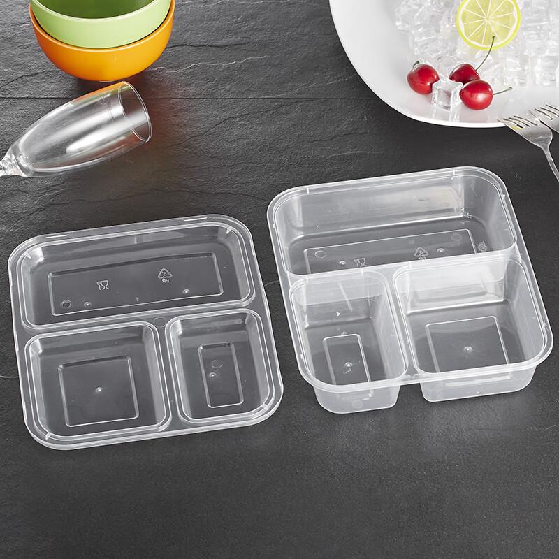 Bai Chu Fang Black 3-Compartment Disposable Food Containers