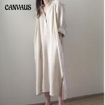 Шикарное свободное платье-рубашка Lazy Wind, женское платье средней длины с V-образным вырезом длиной до колена, больших размеров