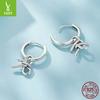 Bow Button Rope Ear Buckle Women, Fresh And Sweet S925 Sterling Silver Women'S Earrings Earrings