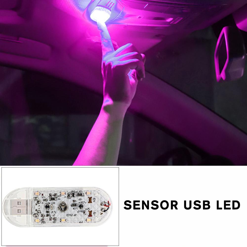 1pc Sensor USB LED Interior Light LED Lamp Car Ceiling Lamp Reading Light Car Decorations Roof Interior Lighting