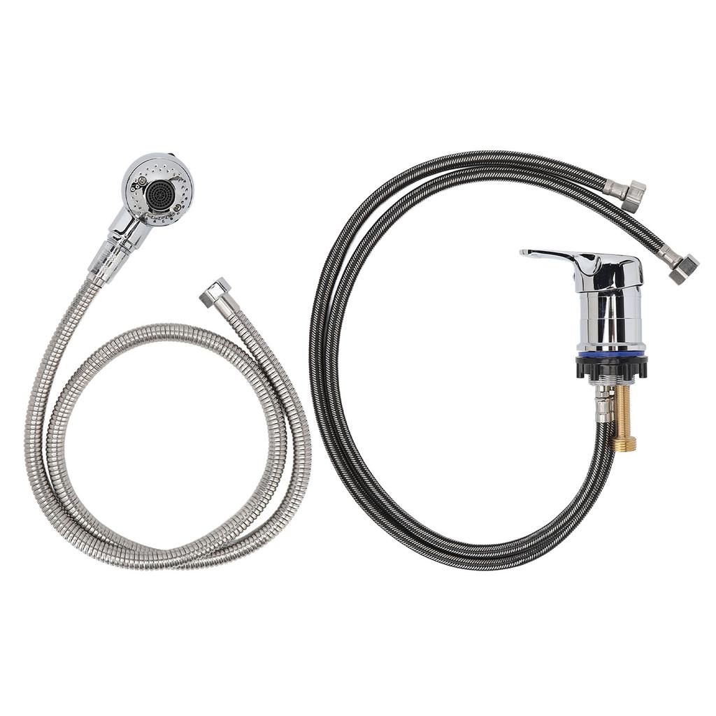 31.5in Shampoo Faucet Replacement Set Hot Cold Mixer Faucet Sprayer with 47.2in Electroplated Hose