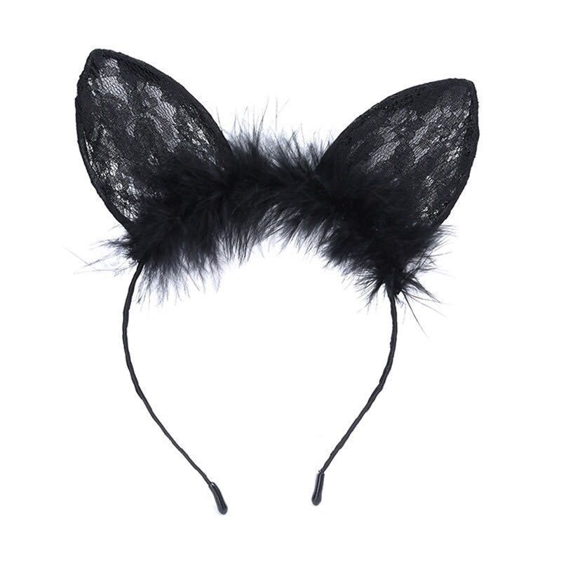 Bedding feathers lace cat ears thin headbands Internet celebrities sexy party performance props headbands hair accessories headgear
