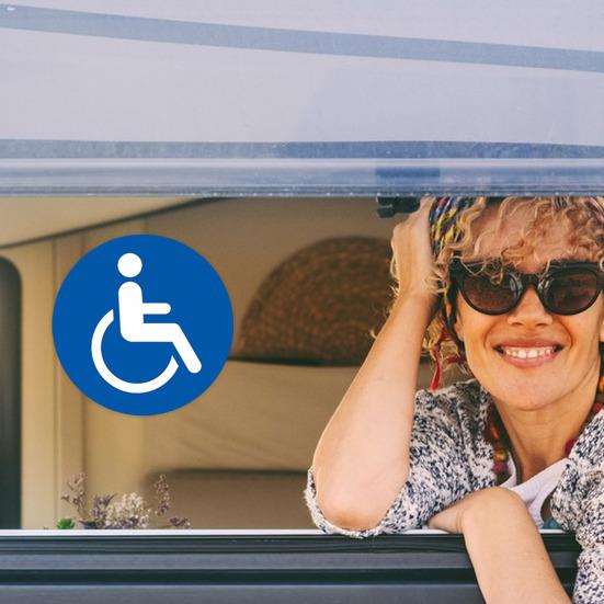 5 шт. наклейки для инвалидов прочные виниловые устойчивые к ультрафиолетовому излучению водонепроницаемые легко видимые наклейки с символами инвалидных колясок