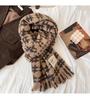 Autumn and winter new Maillard color imitation cashmere color plaid scarf women's winter high-end sense versatile shawl warm scarf