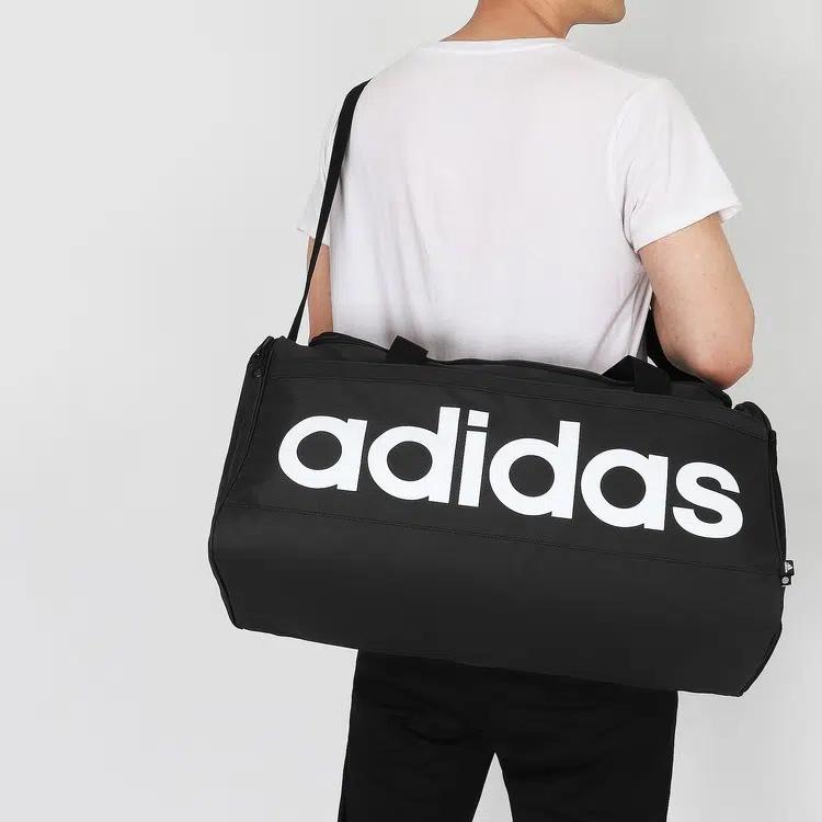Adidas Essential Linear Polyester Shoulder Crossbody Gym Bag Medium Men bags Black HT4743