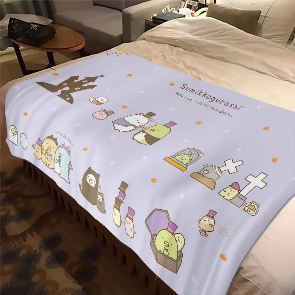 Милое Фланелевое Пледное Одеяло Sumikko Gurashi Ультра Мягкое Тонкое Одеяло Покрывала для Гостиной Спальни Дивана Офиса Теплое Одеяло