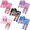 Kids Girls Anime Cartoon Rumi Zoey Mira Printed Long Sleeves T-Shirt Pants Sleeping Sleepwear Pajamas Set