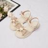 Cute Girls Sandals 2024 New Soft Breatheable Simple Non-slip Kids Shoes Bow Bunny Open-toe Children Casual Shoes Pearls Elegant